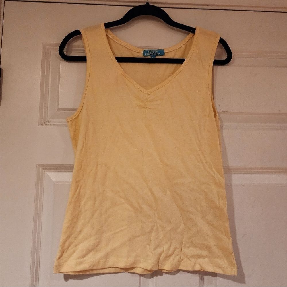 Cotton Connection stretchy yellow tank L